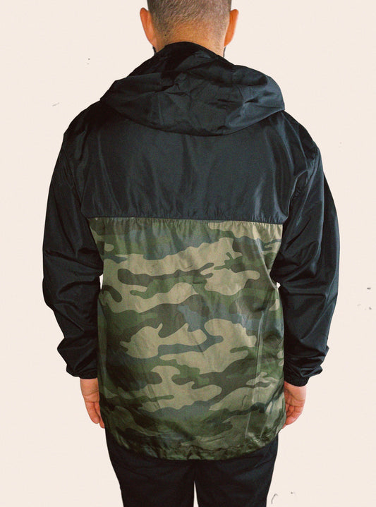 Hooded black and camo Independent Trading Company